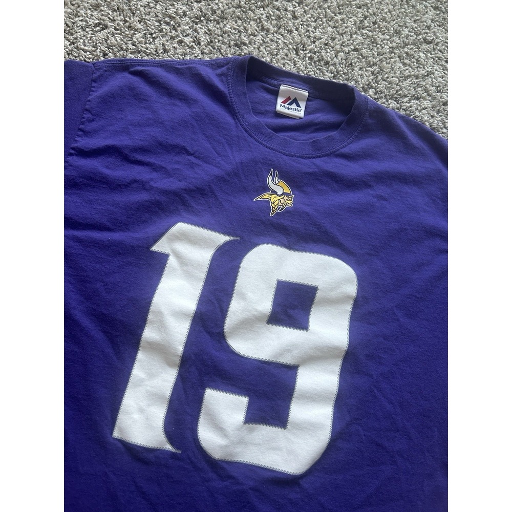 Majestic Men's Minnesota Vikings Adam Thielen Short Sleeve Shirt Size XL